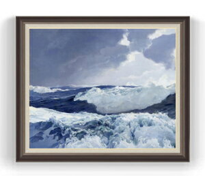 【油絵 直筆仕上げ】フレデリック・ジャッド・ウォー Mid Ocean F30サイズ 【油彩 国内生産 インテリア】絵画 販売 30号 大きな絵画サイズ 額入り 風景画 額縁 1070×887mm 複製画 送料無料