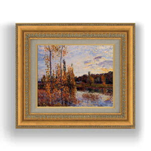 【油絵 直筆仕上げ】シスレー ロノジカ近郊 F3サイズ 額入り 油絵直筆仕様げ 422×370mm 額縁ガラス板 | 絵画 アート インテリア 壁掛け複製画