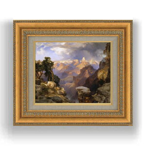 【油絵 直筆仕上げ】トーマス・モラン Grand Canyon with Rainbow F3サイズ 額入り 油絵直筆仕様げ 422×370mm 額縁ガラス板 | 絵画 アート インテリア 壁掛け複製画