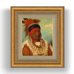 yG MdグzJg The White Cloud, Head Chief of the Iowas F3TCY z GMdl 422×370mm zKX b G A[g CeA Ǌ|