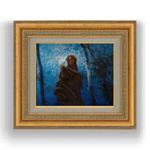 【油絵 直筆仕上げ】ヴァンキエ 月夜 F3サイズ 額入り 油絵直筆仕様げ 422×370mm 額縁ガラス板 | 絵画 アート インテリア 壁掛け複製画