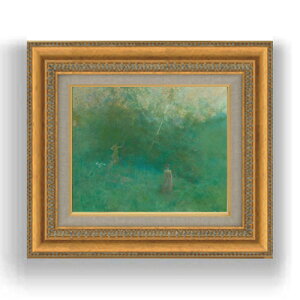【油絵 直筆仕上げ】デューイング 白樺 F3サイズ 額入り 油絵直筆仕様げ 422×370mm 額縁ガラス板 | 絵画 アート インテリア 壁掛け複製画