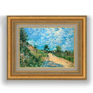 【油絵 直筆仕上げ】シスレー 丘の小道 F4 【額入り】 絵画 販売 4号 油彩 風景画 481×391mm 複製画 送料無料 プレゼント ギフト 開店祝い 開業祝い 退職祝い 新築祝い リビング 玄関 モダン 壁