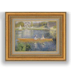 【油絵 直筆仕上げ】ルノワール 小舟 F4 【額入り】 絵画 販売 4号 油彩 風景画 481×391mm 複製画 送料無料 プレゼント ギフト 開店祝い 開業祝い 退職祝い 新築祝い リビング 玄関 モダン 壁掛