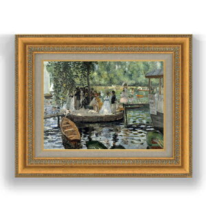 【油絵 直筆仕上げ】ルノワール La Grenouillere F4 【額入り】 絵画 販売 4号 油彩 風景画 481×391mm 複製画 送料無料 プレゼント ギフト 開店祝い 開業祝い 退職祝い 新築祝い リビング 玄関 モダン