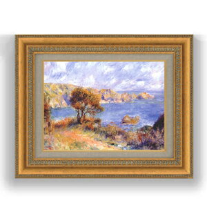 【油絵 直筆仕上げ】ルノワール ガーンジーの風景 F4 【額入り】 絵画 販売 4号 油彩 風景画 481×391mm 複製画 送料無料 プレゼント ギフト 開店祝い 開業祝い 退職祝い 新築祝い リビング 玄関