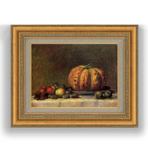 【油絵 直筆仕上げ】ルノワール フルーツの静物画 F4 【額入り】 絵画 販売 4号 油彩 風景画 481×391mm 複製画 送料無料 プレゼント ギフト 開店祝い 開業祝い 退職祝い 新築祝い リビング 玄関