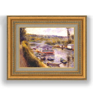 【油絵 直筆仕上げ】ルノワール ムードンの洗濯場 F4 【額入り】 絵画 販売 4号 油彩 風景画 481×391mm 複製画 送料無料 プレゼント ギフト 開店祝い 開業祝い 退職祝い 新築祝い リビング 玄関
