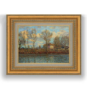 【油絵 直筆仕上げ】シスレー グランド・ジャット島 F4 【額入り】 絵画 販売 4号 油彩 風景画 481×391mm 複製画 送料無料 プレゼント ギフト 開店祝い 開業祝い 退職祝い 新築祝い リビング 玄