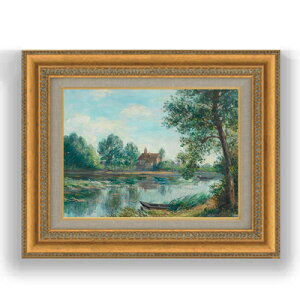 【油絵 直筆仕上げ】シスレー サン=マメス河口 F4 【額入り】 絵画 販売 4号 油彩 風景画 481×391mm 複製画 送料無料 プレゼント ギフト 開店祝い 開業祝い 退職祝い 新築祝い リビング 玄関 モ