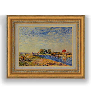 【油絵 直筆仕上げ】シスレー セーヌ・エ・マルヌの朝日 F4 【額入り】 絵画 販売 4号 油彩 風景画 481×391mm 複製画 送料無料 プレゼント ギフト 開店祝い 開業祝い 退職祝い 新築祝い リビン