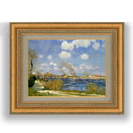 【油絵 直筆仕上げ】シスレー ブージヴァル F4 【額入り】 絵画 販売 4号 油彩 風景画 485×395mm 複製画…