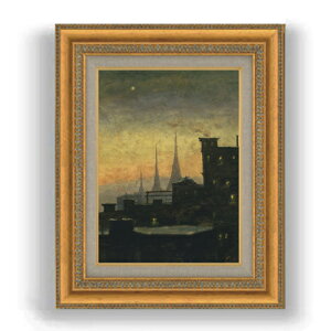 【油絵 直筆仕上げ】ルイ・エイルシェミウス New York Roof Tops F4 【額入り】 絵画 販売 4号 油彩 抽象画 481×391mm 複製画 送料無料 プレゼント ギフト 開店祝い 開業祝い 退職祝い 新築祝い リビ