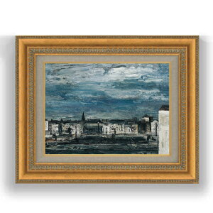 【油絵 直筆仕上げ】テニーグラーツのムルファーの月夜 F4 【額入り】 絵画 販売 4号 油彩 抽象画 481×391mm 複製画 送料無料