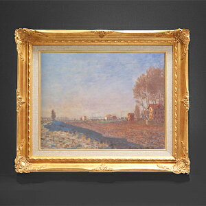 【油絵 直筆仕上げ】クロード・モネ コロンブの平原、雪 F6 【額入り】 絵画 販売 6号 油彩 風景画 552×461mm 複製画 送料無料 プレゼント ギフト 開店祝い 開業祝い 退職祝い 新築祝い リビン