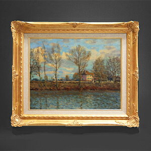 【油絵 直筆仕上げ】シスレー グランド・ジャット島 F6 【額入り】 絵画 販売 6号 油彩 風景画 552×461mm 複製画 送料無料 プレゼント ギフト 開店祝い 開業祝い 退職祝い 新築祝い リビング 玄