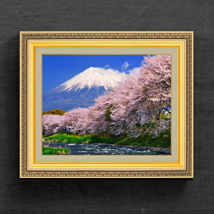 楽天市場】【油絵 直筆仕上げ】富士山-桜- F6サイズ 額入り 【アクリル 