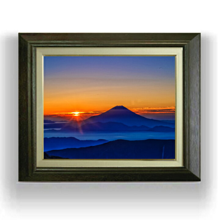 楽天市場】【油絵 直筆仕上げ】富士山-日の出- F6サイズ 額入り 