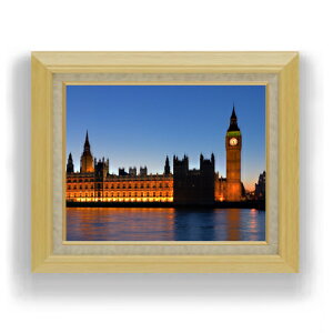 【油絵 直筆仕上げ】時計塔-ビッグベン- F6サイズ 額入り 【キャンバス・アクリル/額入り】 油彩 風景画 オリジナルインテリア絵画 風水画 556×465mm 複製画 送料無料
