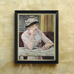 【油絵 直筆仕上げ】マネ ほろ酔いの女 F6 【シンプルフレーム】 絵画 販売 6号 油彩 人物画 440×348mm 複製画 送料無料 プレゼント ギフト 開店祝い 開業祝い 退職祝い 新築祝い リビング 玄関