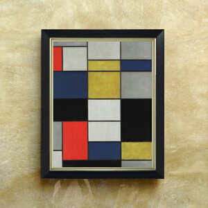 yG Mdグzs[gEhA Grande composizione A con nero, rosso, grigio, giallo e blu F6 yVvt[z G ̔ 6  ۉ 440×348mm  