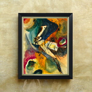 【油絵 直筆仕上げ】ワシリー・カンディンスキー Untitled F6 【シンプルフレーム】 絵画 販売 6号 油彩 抽象画 440×348mm 複製画 送料無料 プレゼント ギフト 開店祝い 開業祝い 退職祝い 新築祝