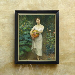 yG Mdグzt@EXg]i Young Girl Carrying a Pumpkin F6 yVvt[z G ̔ 6  l 440×348mm   v[g Mtg JXj JƏj ސEj V