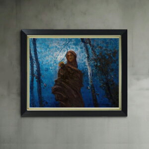 【油絵 直筆仕上げ】ヴァンキエ 月夜 F6 【シンプルフレーム】 絵画 販売 6号 油彩 抽象画 440×348mm 複製画 送料無料 プレゼント ギフト 開店祝い 開業祝い 退職祝い 新築祝い リビング 玄関 モ