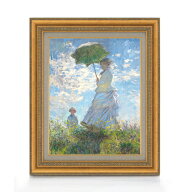 【油絵 直筆仕上げ】クロード・モネ 日傘を差す女 （左向き） F6 【額入り】 絵画 販売 6号 油彩 人物画 …