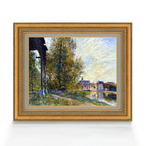 【油絵 直筆仕上げ】シスレー モレ郊外にて F6 【額入り】 絵画 販売 6号 油彩 風景画 554×463mm 複製画 送料無料 プレゼント ギフト 開店祝い 開業祝い 退職祝い 新築祝い リビング 玄関 モダン