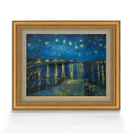 【油絵 直筆仕上げ】ゴッホ ローヌ川の星月夜 F6 【額入り】 絵画 販売 6号 油彩 風景画 558×467mm 複製…