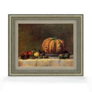 【油絵 直筆仕上げ】ルノワール フルーツの静物画 F6 【額入り】 絵画 販売 6号 油彩 静物画 558×467mm 複製画 送料無料 プレゼント ギフト 開店祝い 開業祝い 退職祝い 新築祝い リビング 玄関