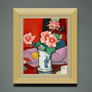 �y���G ���M�d�グ�z�T�~���G���E�y�v���[ Pink Roses, Chinese Vase F6 �y�z����z �G�� �̔� 6�� ���� ���ۉ� 556×465mm ������ �������� �v���[���g �M�t�g �J�X�j�� �J�Əj�� �ސE�j�� �V�z�j�� ��