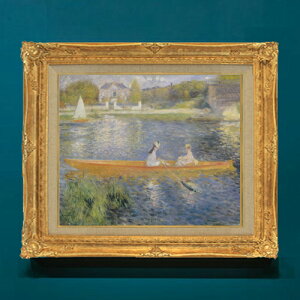 【油絵 直筆仕上げ】ルノワール 小舟 F8 【額入り】 絵画 販売 8号 油彩 風景画 596×522mm 複製画 送料無料 プレゼント ギフト 開店祝い 開業祝い 退職祝い 新築祝い リビング 玄関 モダン アー