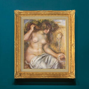 【油絵 直筆仕上げ】ルノワール 泉に寄る女 F8 【額入り】 絵画 販売 8号 油彩 風景画 596×522mm 複製画 送料無料 プレゼント ギフト 開店祝い 開業祝い 退職祝い 新築祝い リビング 玄関 モダン