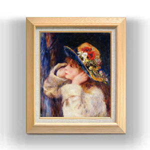【油絵 直筆仕上げ】ルノワール 花飾りの帽子の少女 F8 【額入り】 絵画 販売 8号 油彩 風景画 600×526mm 複製画 送料無料 プレゼント ギフト 開店祝い 開業祝い 退職祝い 新築祝い リビング 玄