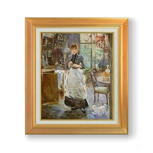 【油絵 直筆仕上げ】ベルト・モリゾ ダイニングルーム F8 【アップグレード額】 絵画 販売 8号 油彩 風景画 592×518mm 複製画 送料無料 プレゼント ギフト 開店祝い 開業祝い 退職祝い 新築祝い