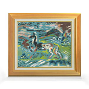 【油絵 直筆仕上げ】クビンチャン 馬(1937) F8 【アップグレード額】 絵画 販売 8号 油彩 抽象画 592×518mm 複製画 送料無料 プレゼント ギフト 開店祝い 開業祝い 退職祝い 新築祝い リビング