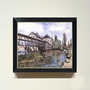 【油絵 直筆仕上げ】シスレー モレのプロヴァンシェの製粉所 F8 【シンプルフレーム】 絵画 販売 8号 油彩 風景画 485×410mm 複製画 送料無料 プレゼント ギフト 開店祝い 開業祝い 退職祝い 新