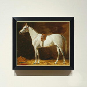 【油絵 直筆仕上げ】エミール・フォルカース 白い馬 F8 【シンプルフレーム】 絵画 販売 8号 油彩 抽象画 485×410mm 複製画 送料無料 プレゼント ギフト 開店祝い 開業祝い 退職祝い 新築祝い