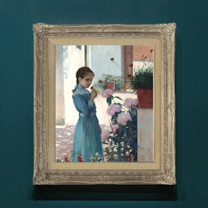 �y���G ���M�d�グ�z���V�j���[�� The girl with carnation F8 �y�A�b�v�O���[�h�z�z �G�� �̔� 8�� ���� �l���� 593×518mm ������ �������� �v���[���g �M�t�g �J�X�j�� �J�Əj�� �ސE�j�� �V�z�j�� ��