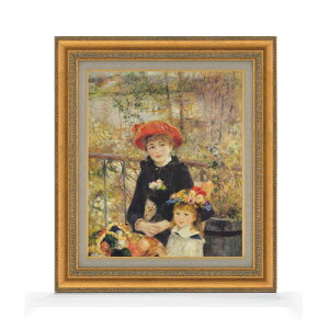 【油絵 直筆仕上げ】ルノワール テラスにて F8 【額入り】 絵画 販売 8号 油彩 風景画 602×528mm 複製画 送料無料 プレゼント ギフト 開店祝い 開業祝い 退職祝い 新築祝い リビング 玄関 モダン
