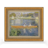 【油絵 直筆仕上げ】ルノワール 小舟 F8 【額入り】 絵画 販売 8号 油彩 風景画 602×528mm 複製画 送料…