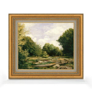 【油絵 直筆仕上げ】ルノワール A Clearing in the Woods F8 【額入り】 絵画 販売 8号 油彩 風景画 602×528mm 複製画 送料無料 プレゼント ギフト 開店祝い 開業祝い 退職祝い 新築祝い リビング 玄関