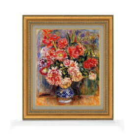 【油絵 直筆仕上げ】ルノワール ブーケ F8 【額入り】 絵画 販売 8号 油彩 風景画 602×528mm 複製画 送料無料 プレゼント ギフト 開店祝い 開業祝い 退職祝い 新築祝い リビング 玄関 モダン アートフレーム 壁掛け