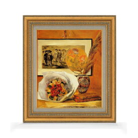 【油絵 直筆仕上げ】ルノワール 花束 F8 【額入り】 絵画 販売 8号 油彩 風景画 602×528mm 複製画 送料無料 プレゼント ギフト 開店祝い 開業祝い 退職祝い 新築祝い リビング 玄関 モダン アートフレーム 壁掛け