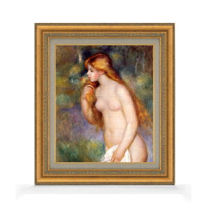 【油絵 直筆仕上げ】ルノワール 立つ浴女 F8 【額入り】 絵画 販売 8号 油彩 風景画 602×528mm 複製画 送料無料 プレゼント ギフト 開店祝い 開業祝い 退職祝い 新築祝い リビング 玄関 モダン