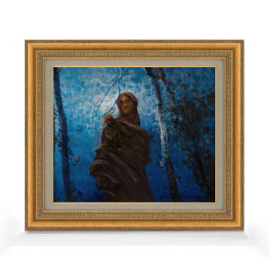 【油絵 直筆仕上げ】ヴァンキエ 月夜 F8 【額入り】 絵画 販売 8号 油彩 抽象画 602×528mm 複製画 送料無料 プレゼント ギフト 開店祝い 開業祝い 退職祝い 新築祝い リビング 玄関 モダン アー