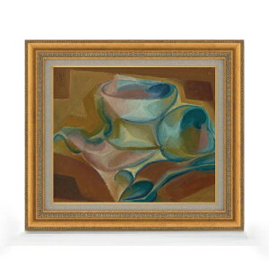 【油絵 直筆仕上げ】フアン・グリス ボルとポム F8 【額入り】 絵画 販売 8号 油彩 抽象画 602×528mm 複製画 送料無料 プレゼント ギフト 開店祝い 開業祝い 退職祝い 新築祝い リビング 玄関 モ