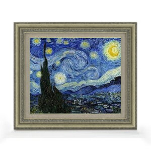 【油絵 直筆仕上げ】ゴッホ 星月夜 F8 【額入り】 絵画 販売 8号 油彩 風景画 602×528mm 複製画 送料無料 プレゼント ギフト 開店祝い 開業祝い 退職祝い 新築祝い リビング 玄関 モダン アート